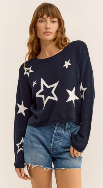 Seeing Stars Sweater - Navy