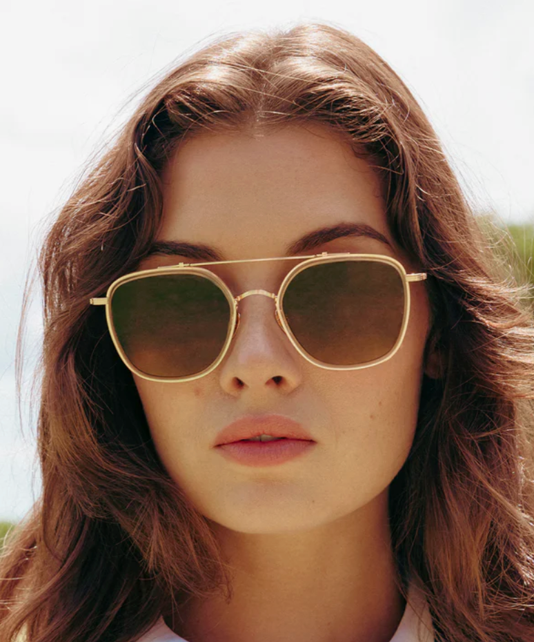 Krewe Austin 18K  Titanium & Champagne Polarized