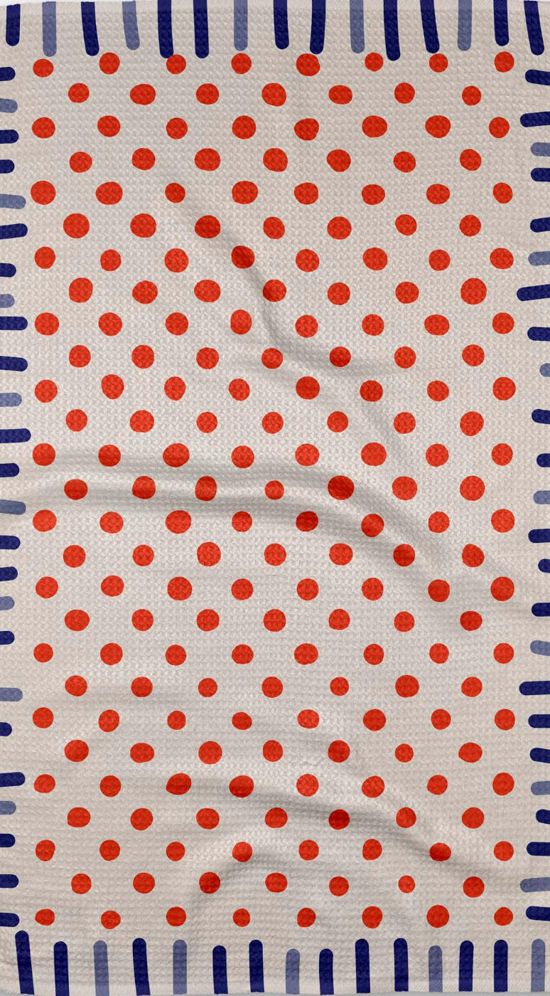 Geometry Navy Fringe Tea Towel