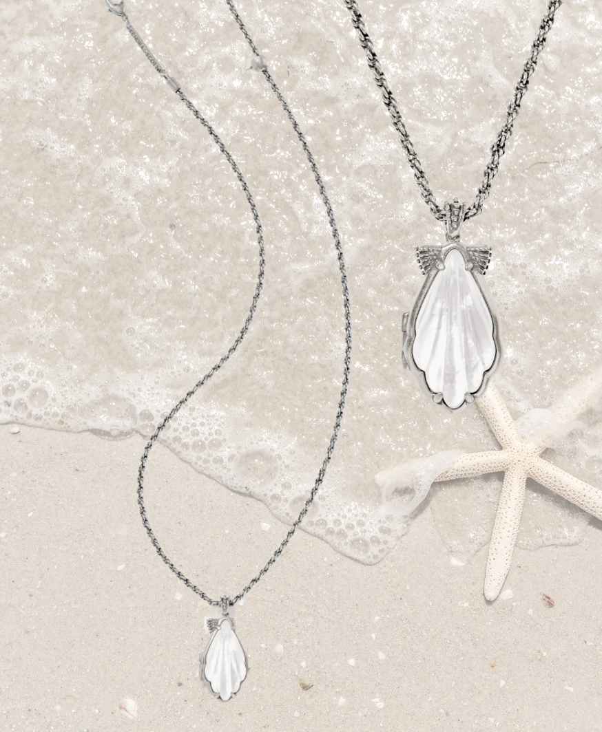Kendra Scott Alexa Locket Silver Ivory MOP