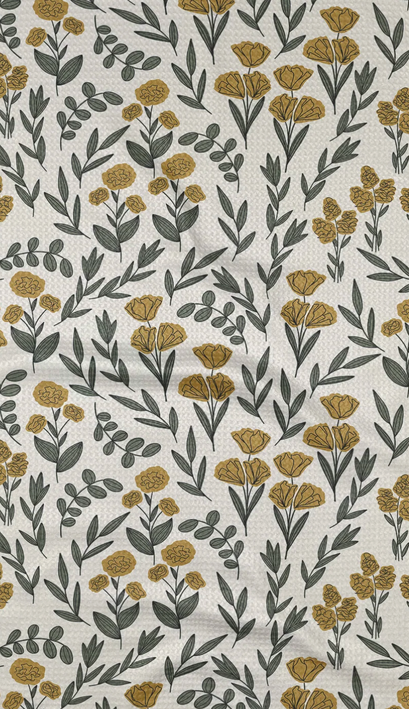 Geometry Charolette Yellow Tea Towel