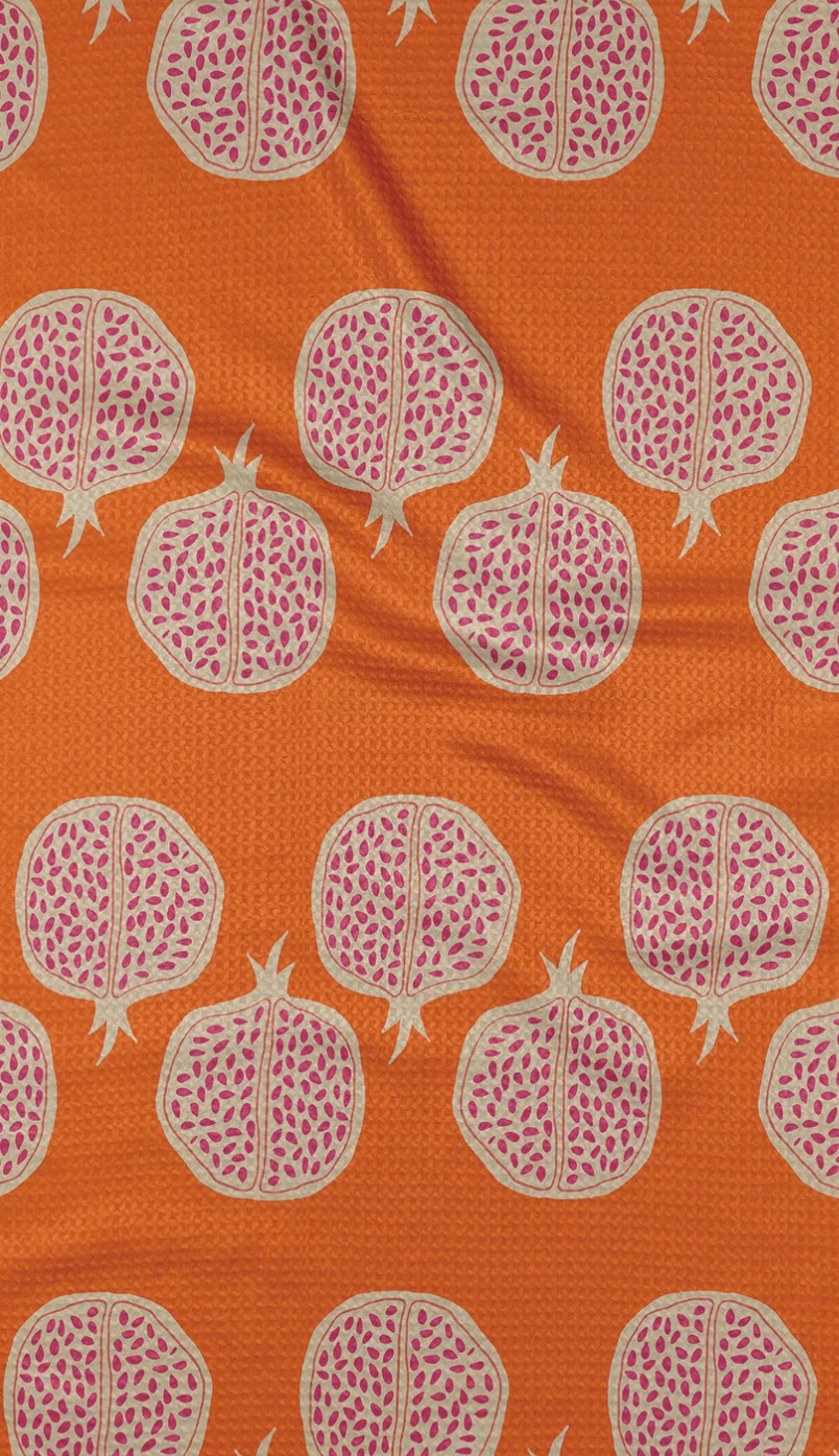 Geometry Pomegranate Tea Towel