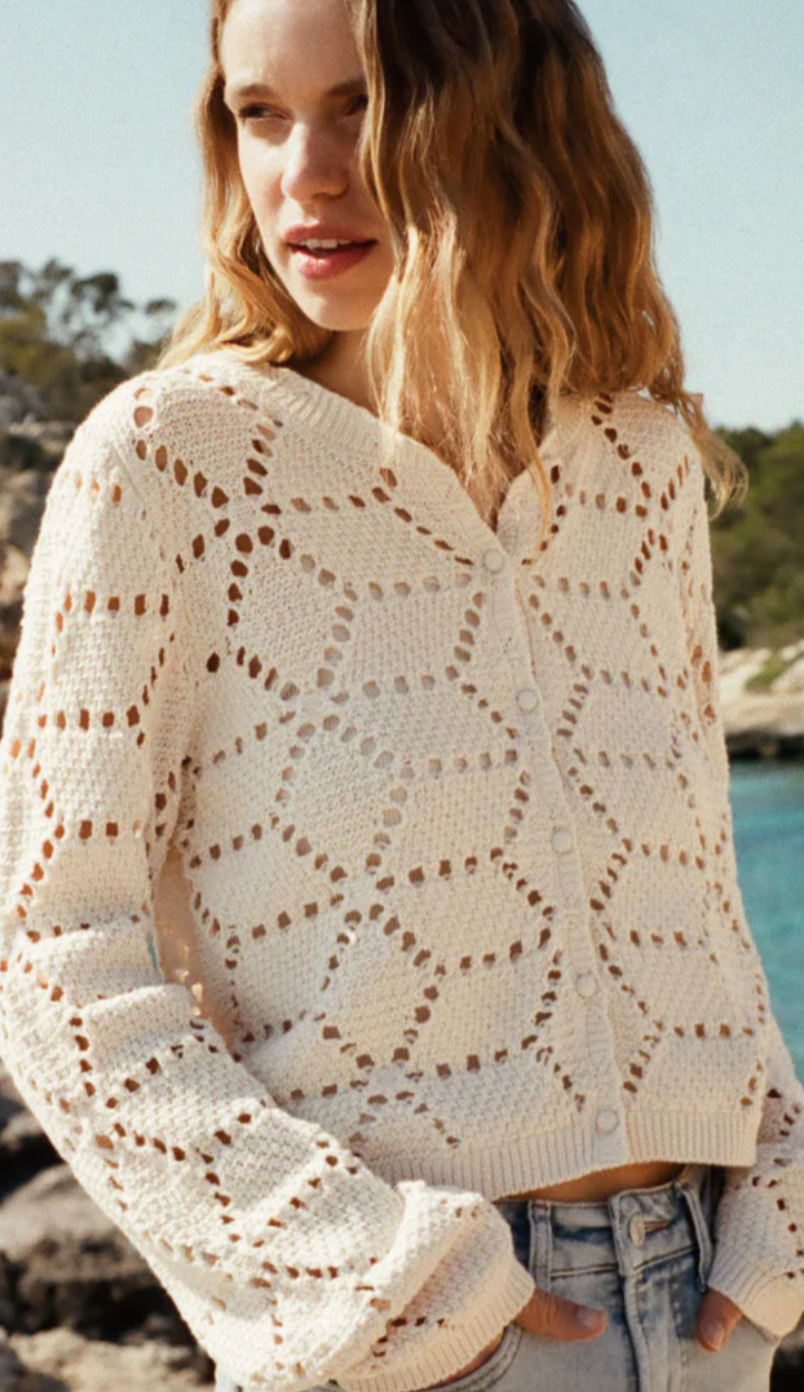 Z Supply Rosalyn Sweater Cardigan Crystal
