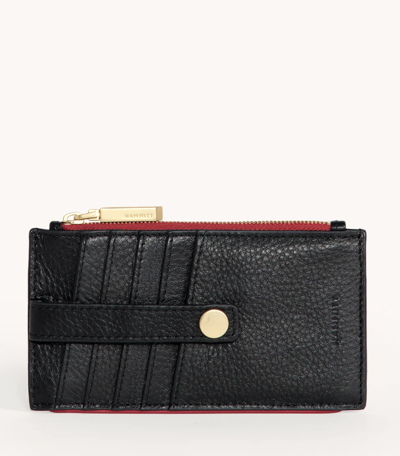 Hammitt 210 West Black/Brushed Gold Red Zip