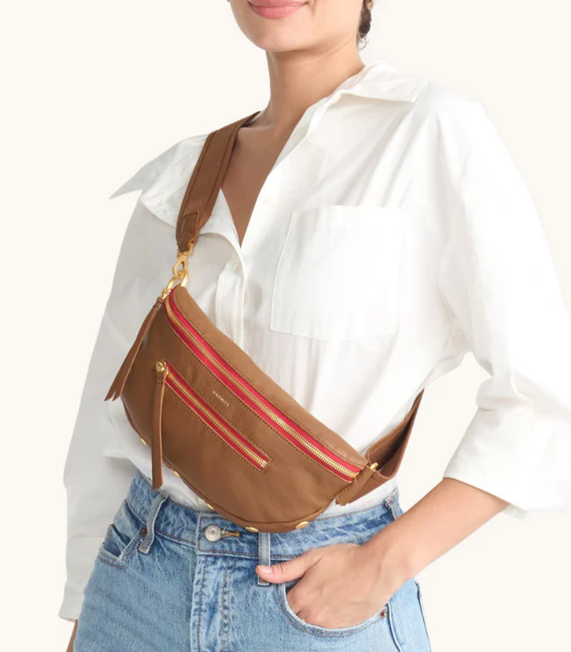 Hammitt Charles Crossbody Medium - Mahogany Pebbled Leather