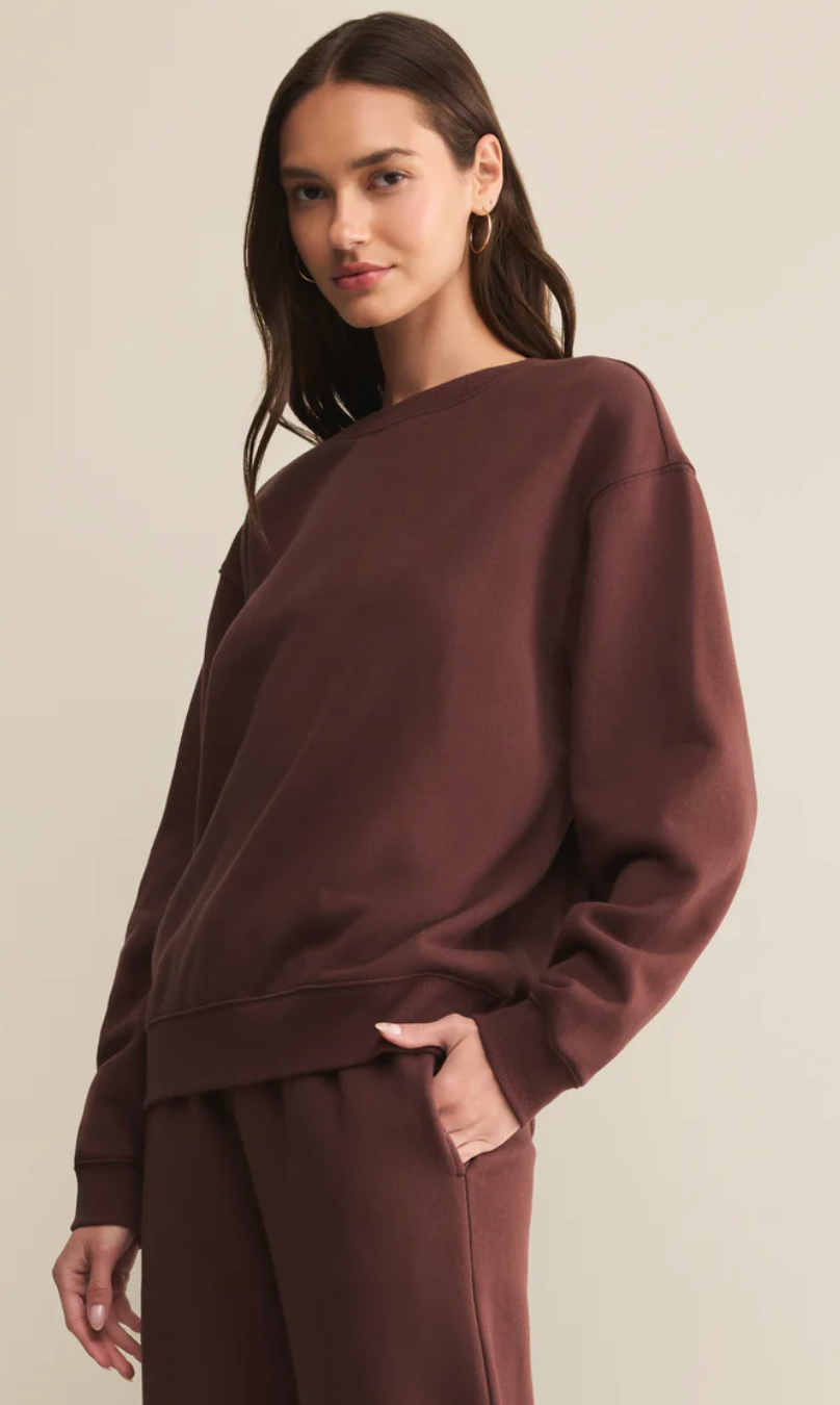Z Supply Classic Boyfriend Sweater - Sandalwood