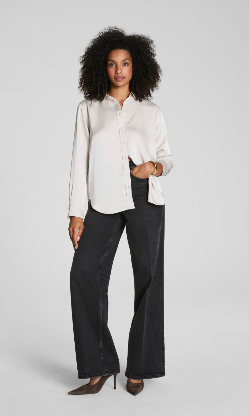 Spanx Silky Smooth Button Down Long Sleeve