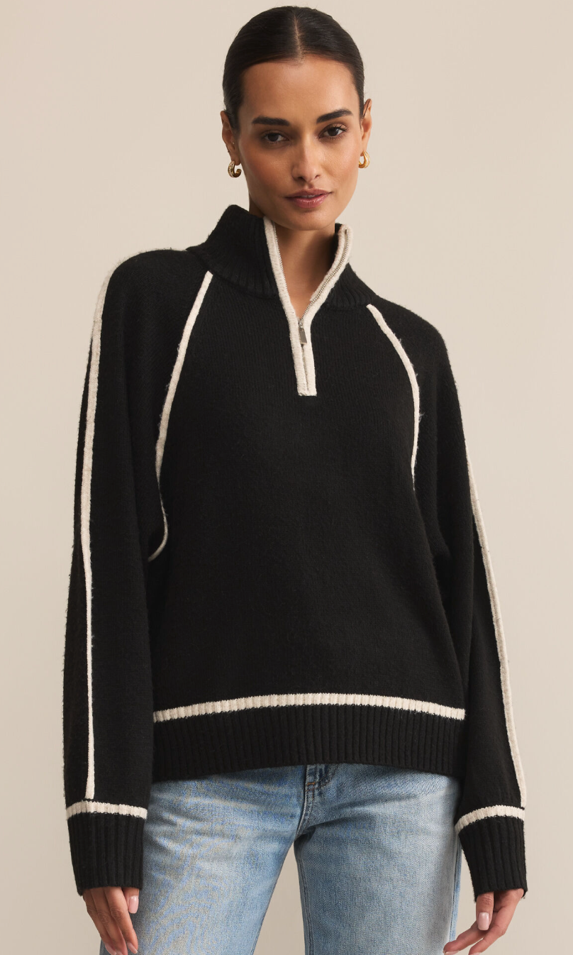 Z Supply Alps Half Sweater - Black