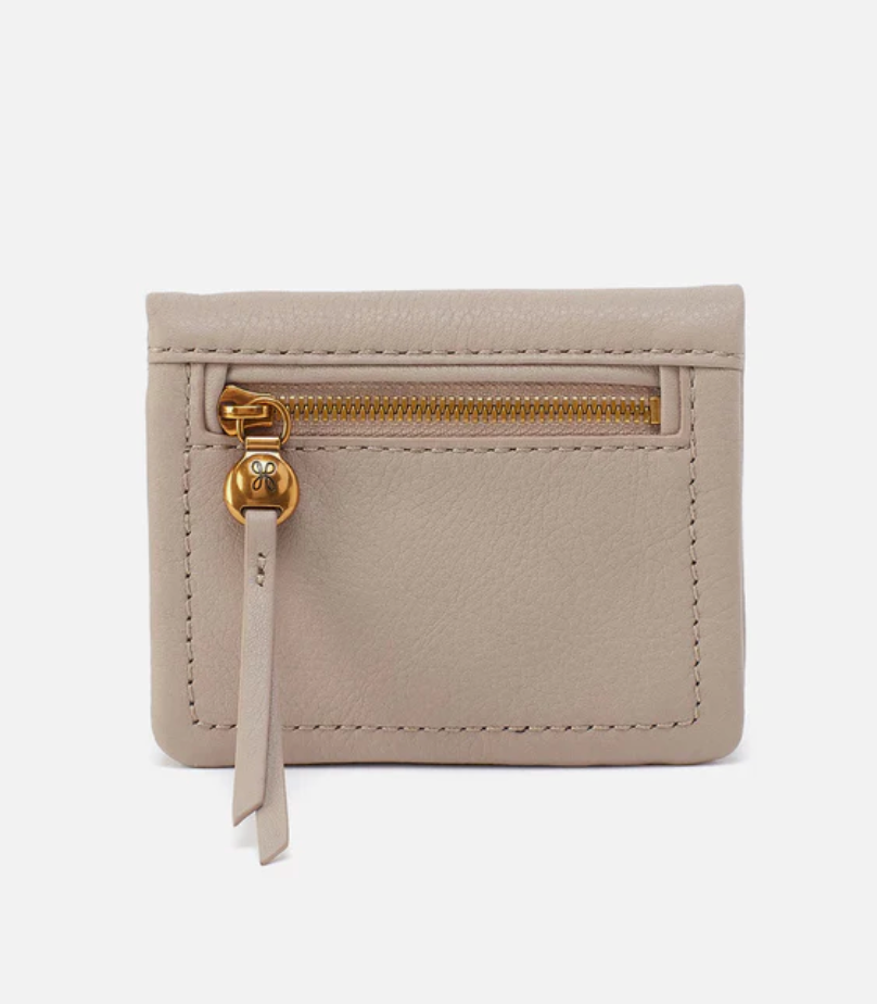 HOBO Lumen Mini Wallet - Taupe Pebbled Leather