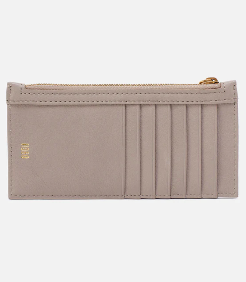 HOBO Carte Card Case - Taupe Pebbled Leather