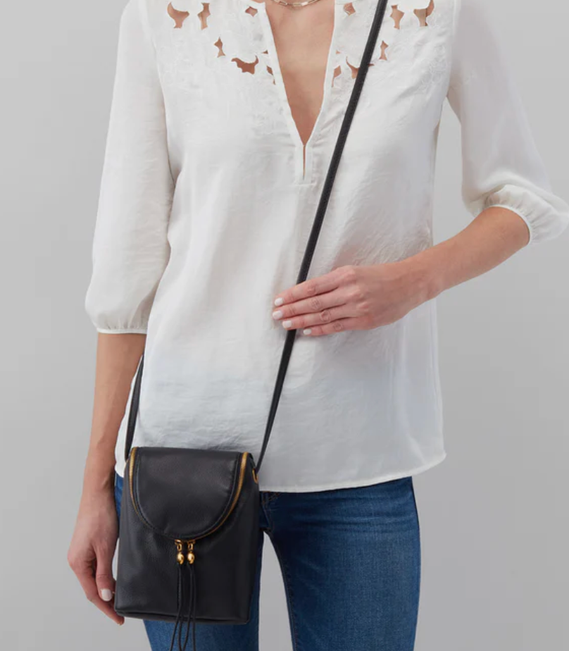 HOBO Fern Crossbody - Black Pebbled Leather