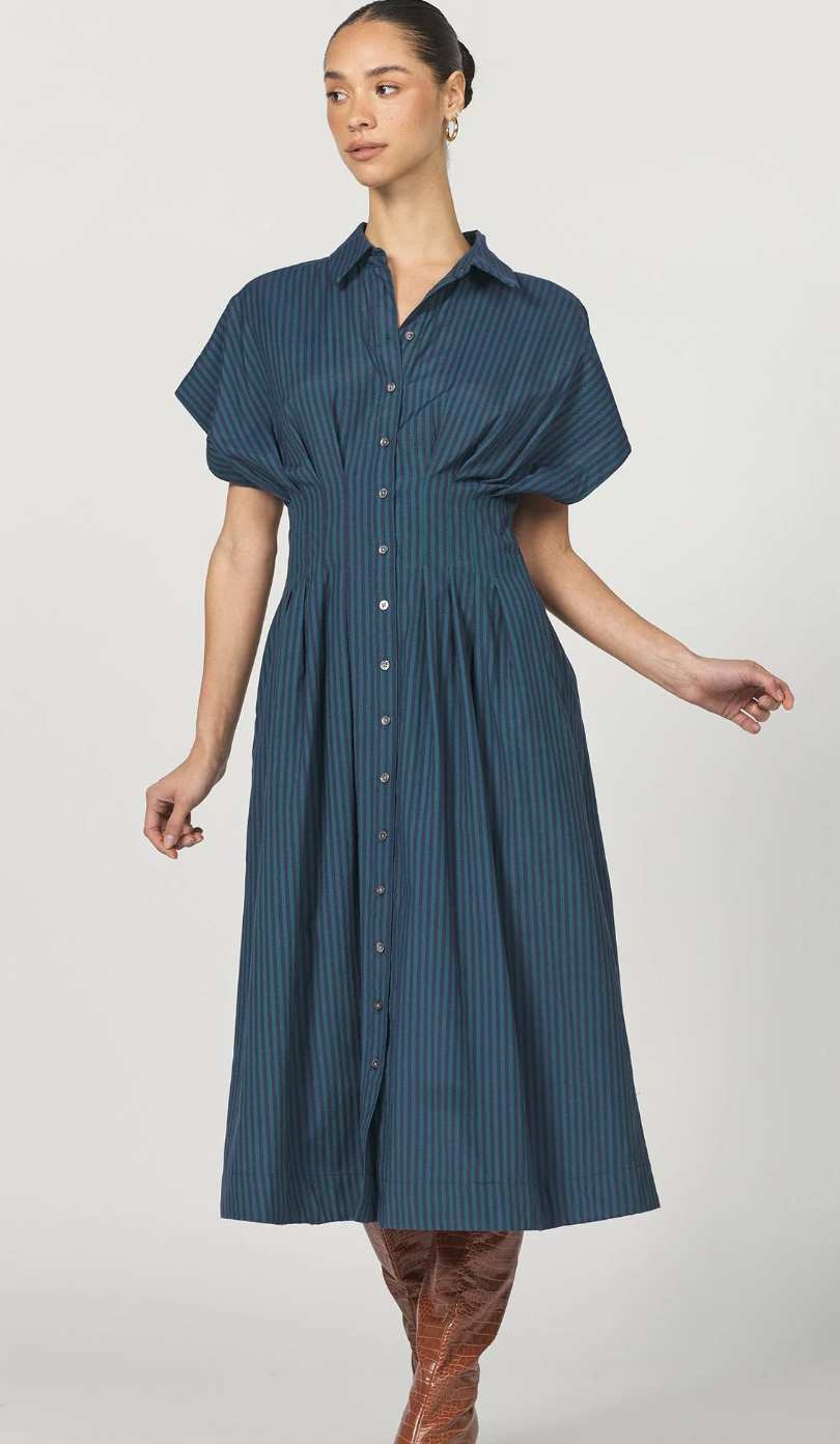 Dear John Plisse Dress Deep Teal