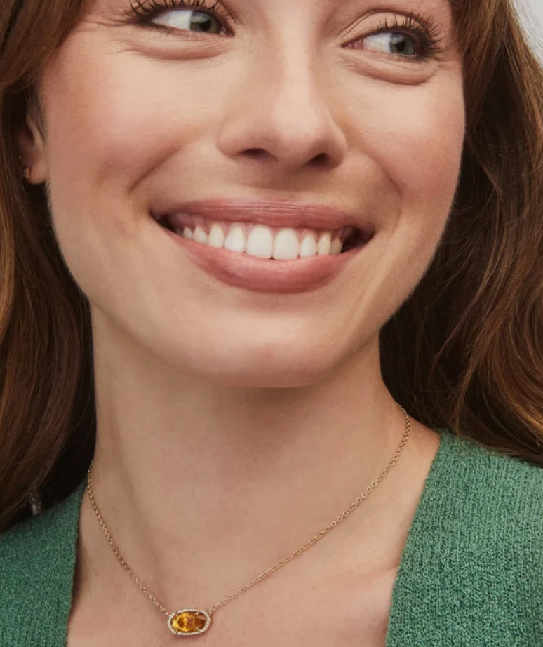 Kendra Scott Elisa Necklace - Gold Citrine (November)