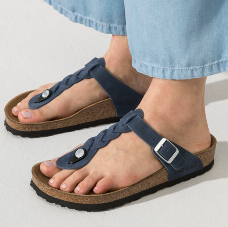 Gizeh Braided Navy Oil Leather