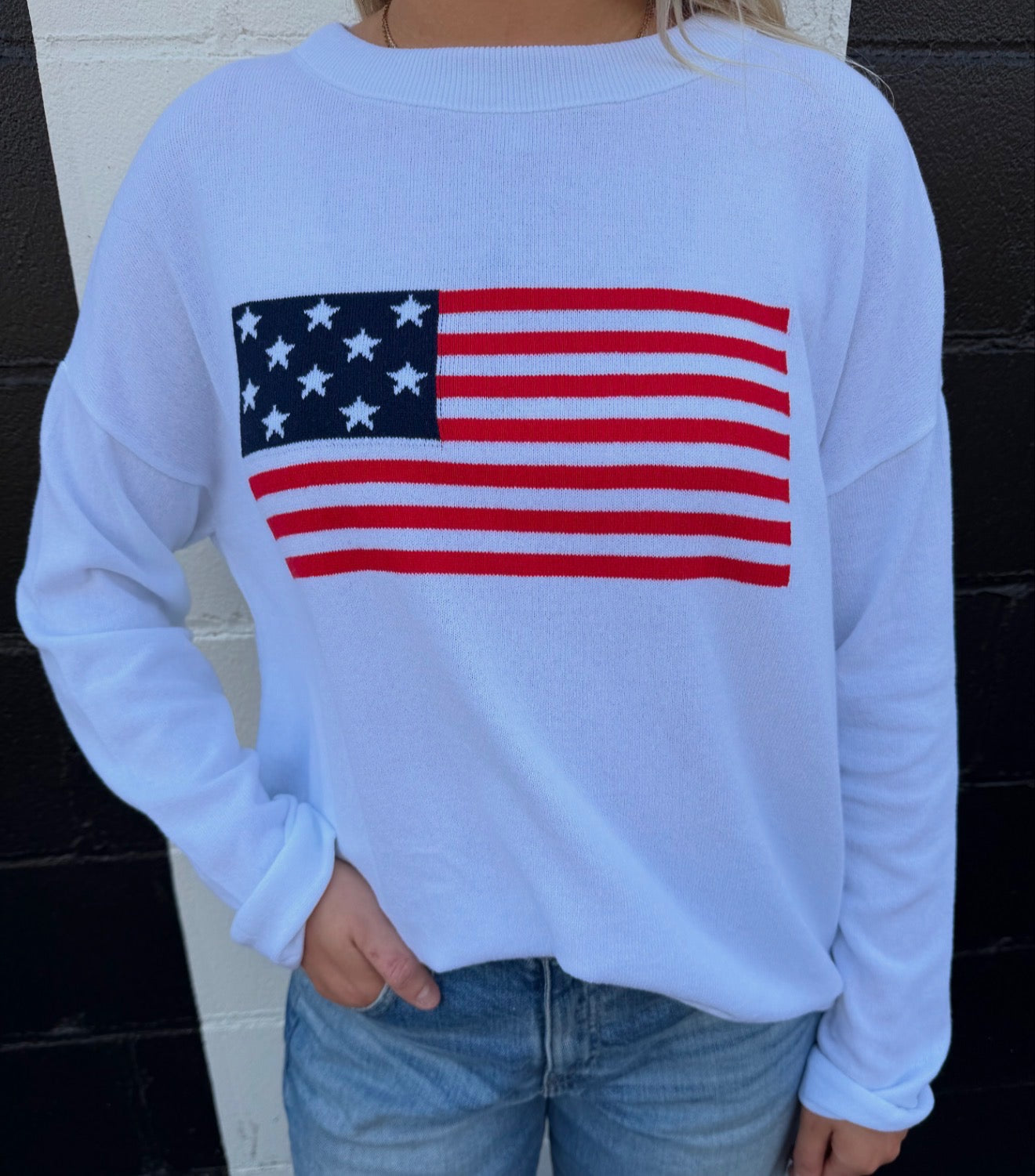 Town Pride - Flag Boxy Sweater White