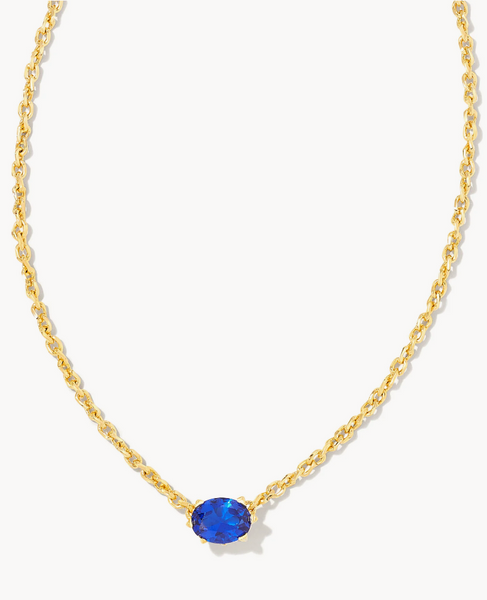Cailin Pendant - Gold Blue Crystal