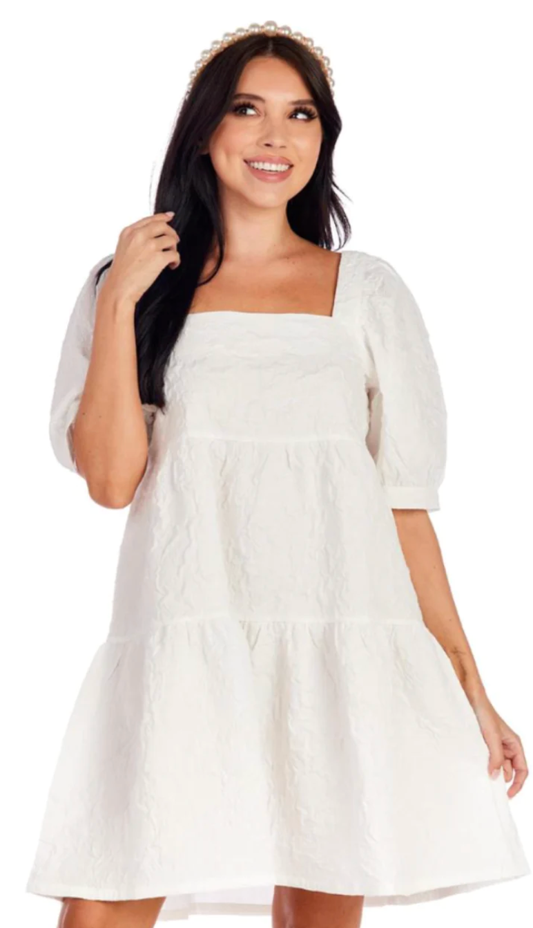 Mudpie Barbara Tiered Dress White