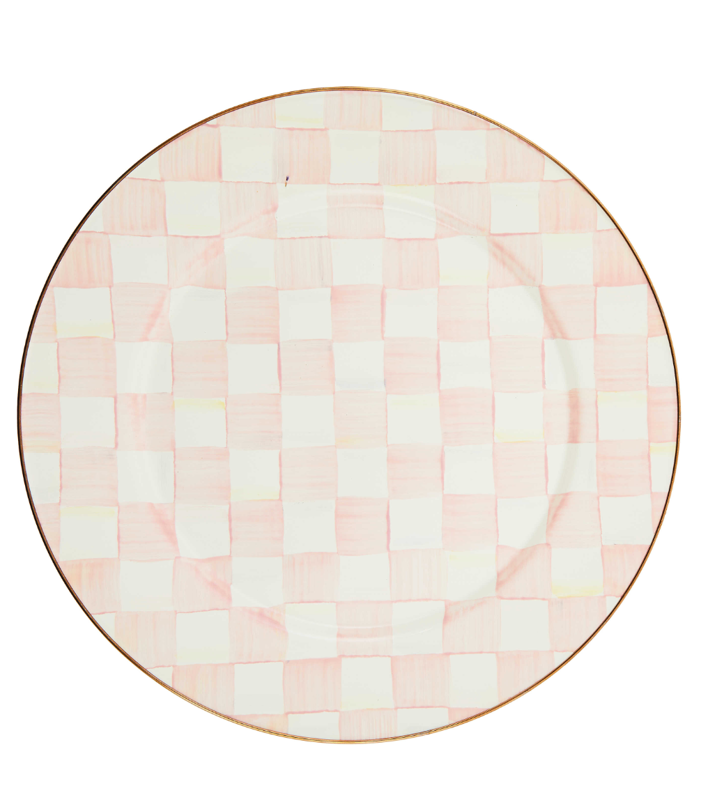 Rosy Check Enamel Serving Platter