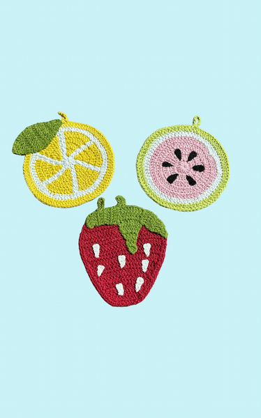Mudpie Fruit Crochet Trivet