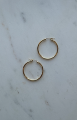 ROUND GOLD HOOPS SMOOTH 1.25"