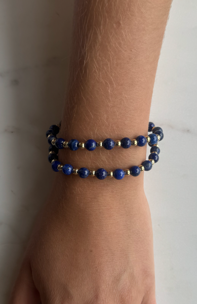 Blue Beaded 6mm Bracelet