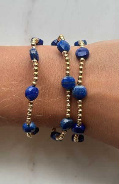 Blue/Gold Beaded Bracelet