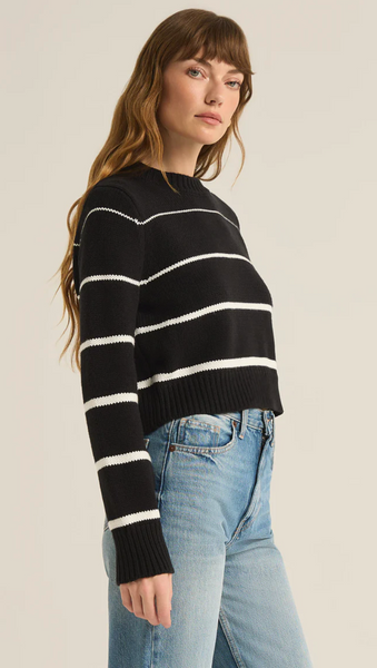 Z Supply Milan Stripe Sweater - Black