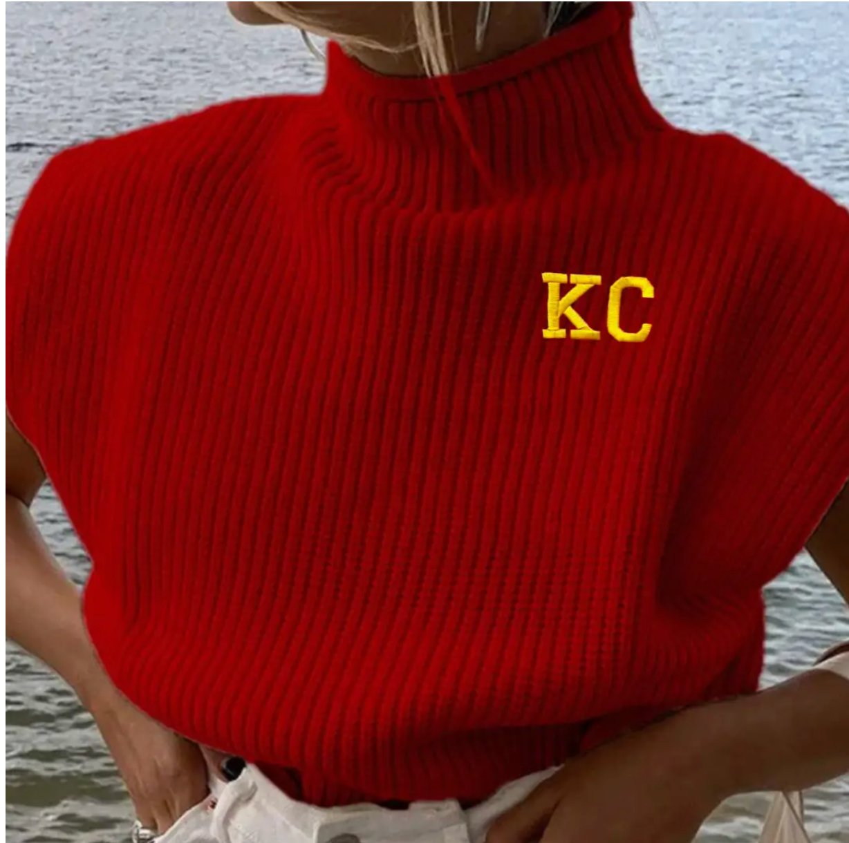 KC Short Sleeve Sweater - Red