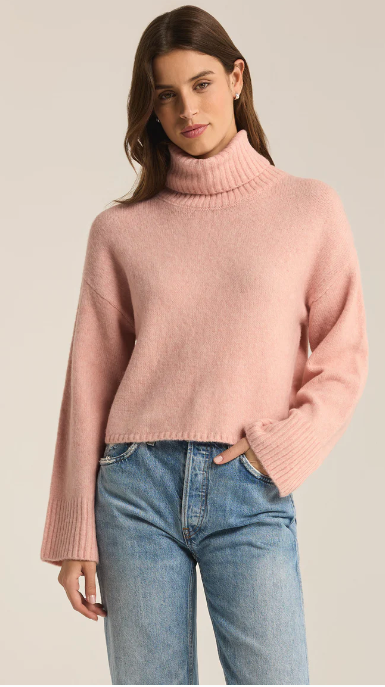 Z Supply Ursa Turtleneck Sweater Pink