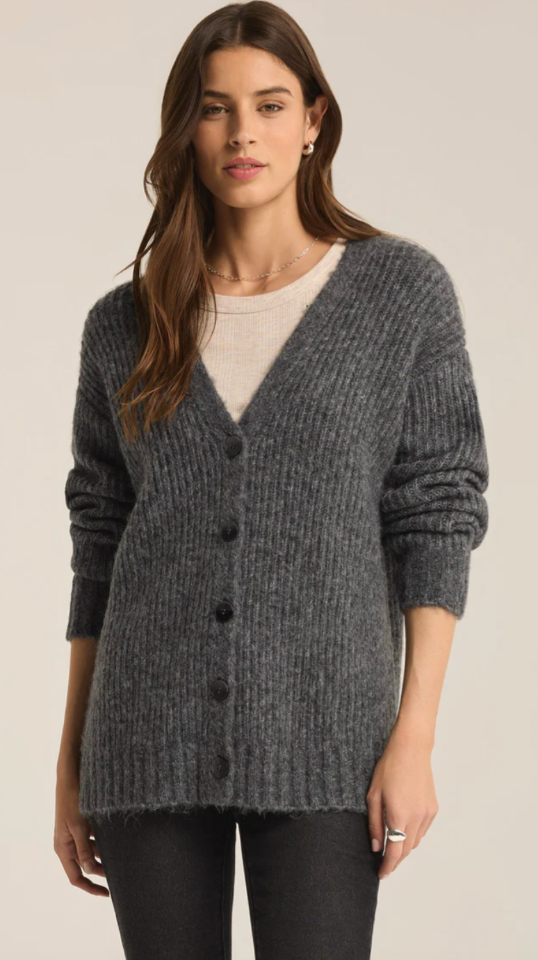 Z Supply Josie Cozy Cardigan Charcoal Heather