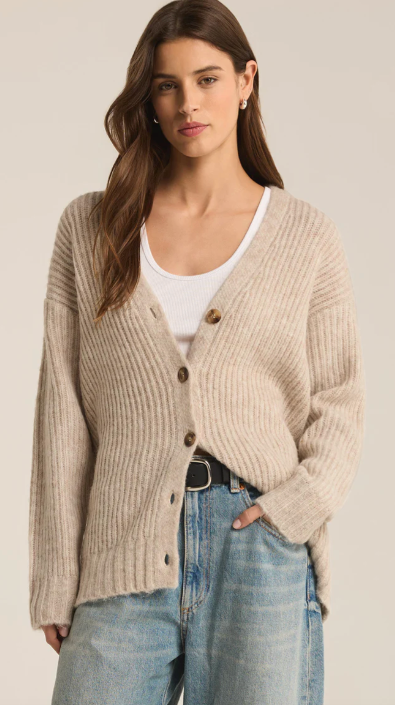 Z Supply Josie Cardigan Oatmeal Heather