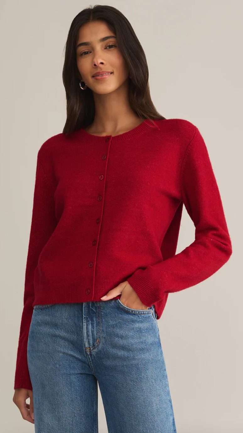 Z Supply Outlook Cardigan Haute Red