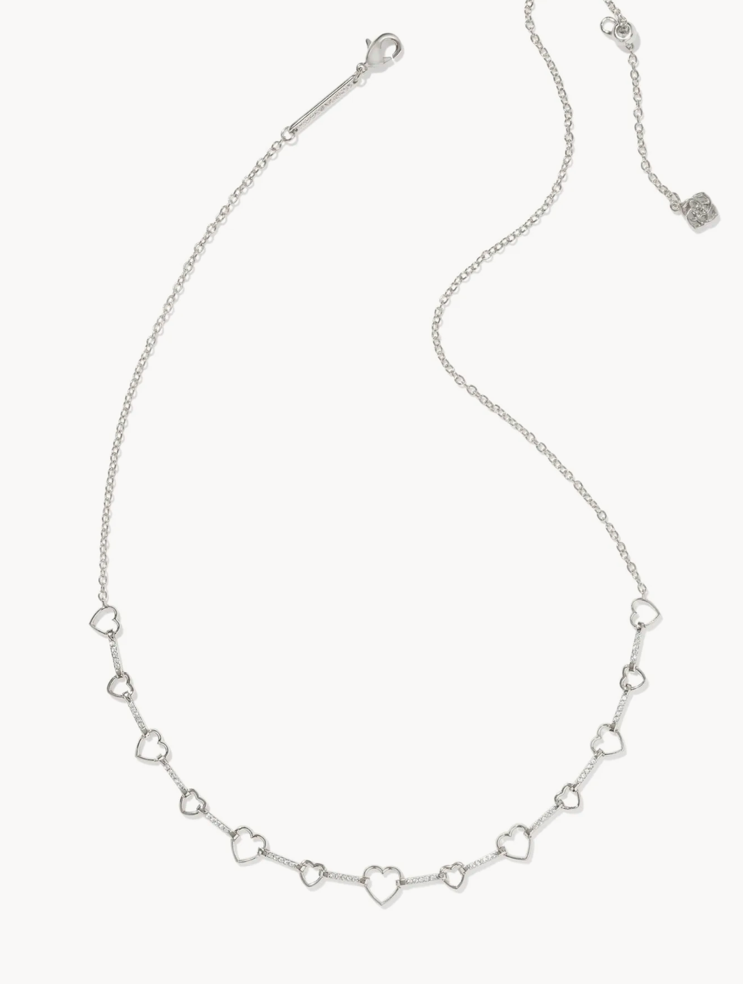 Kendra Scott Haisley Heart Strand Necklace Rhod