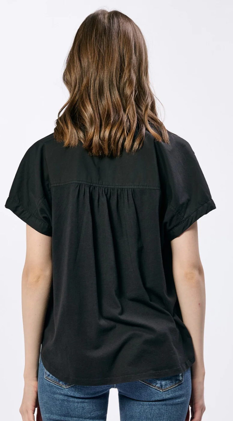 Dear John Beck Poplin Top - Black