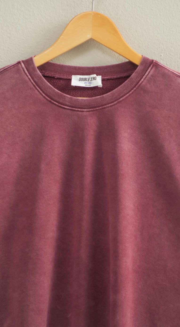 Crewneck Sweatshirt w/ Oversized Sleeves Dark Cherry