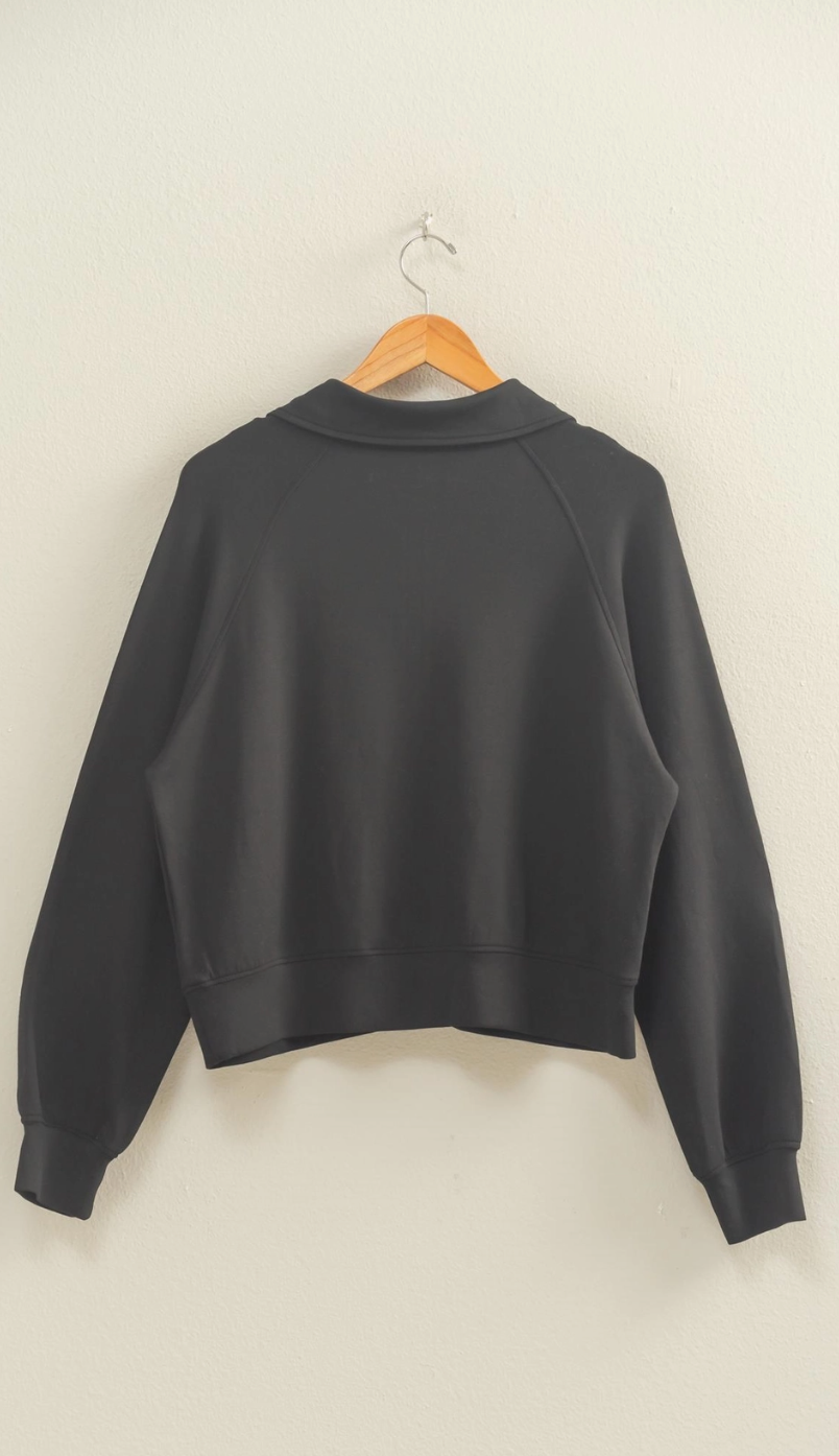Long Sleeve Zip-Up Black