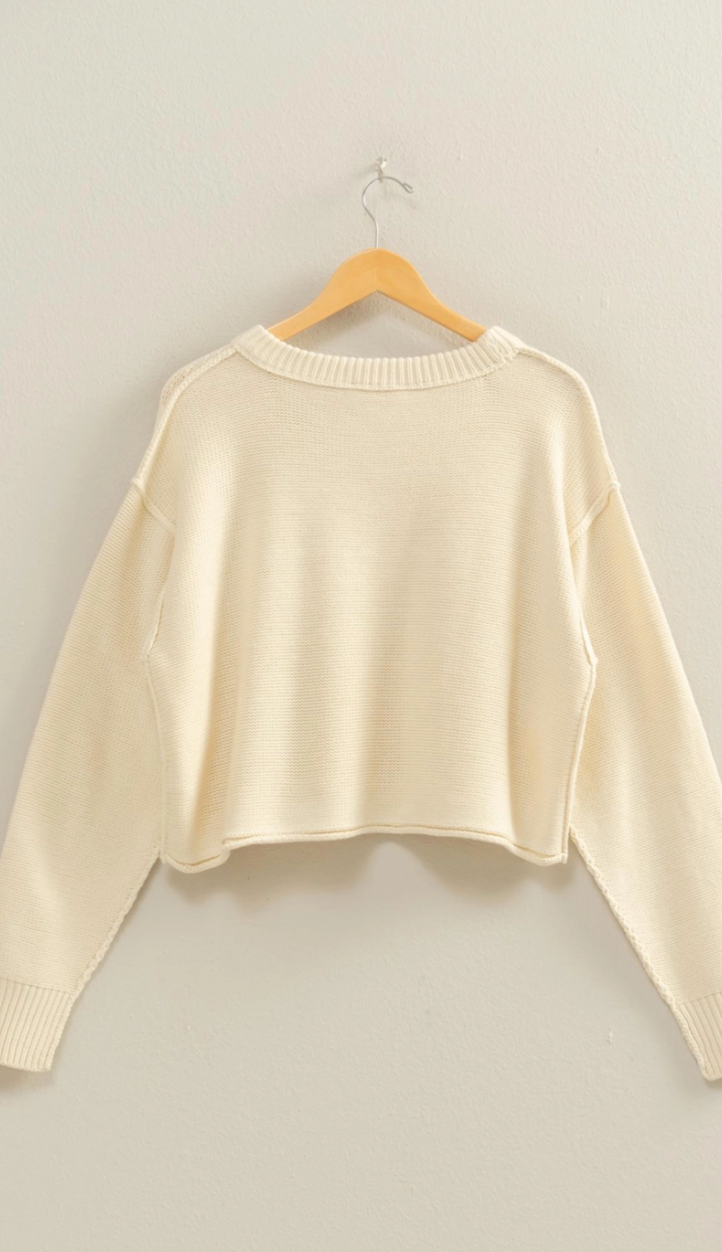 Cream Knit Oversized Sweater