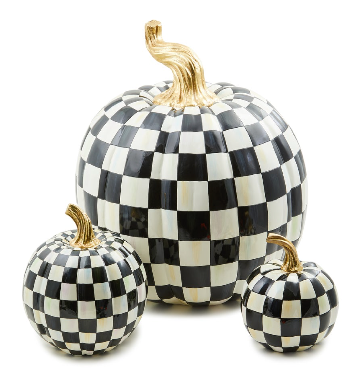 MacKenzie-Childs Courtly Check Glossy Pumpkin Small