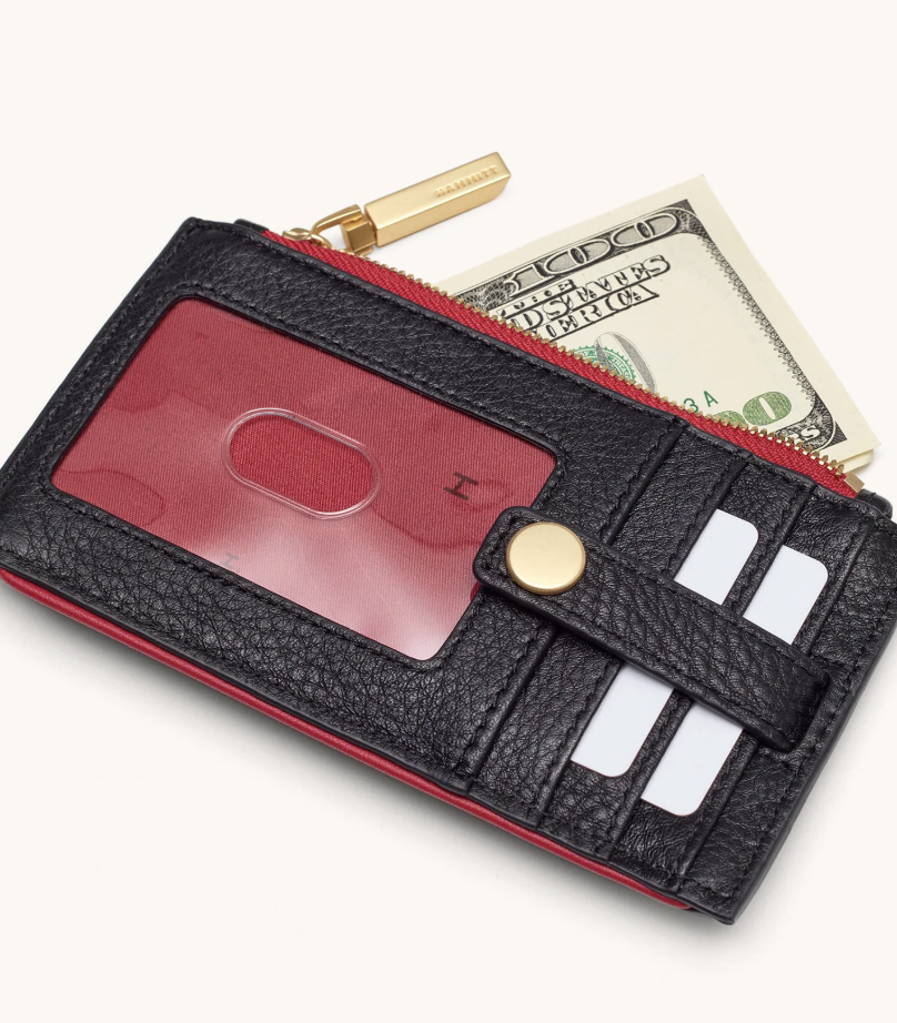 Hammitt 210 West Black/Brushed Gold Red Zip