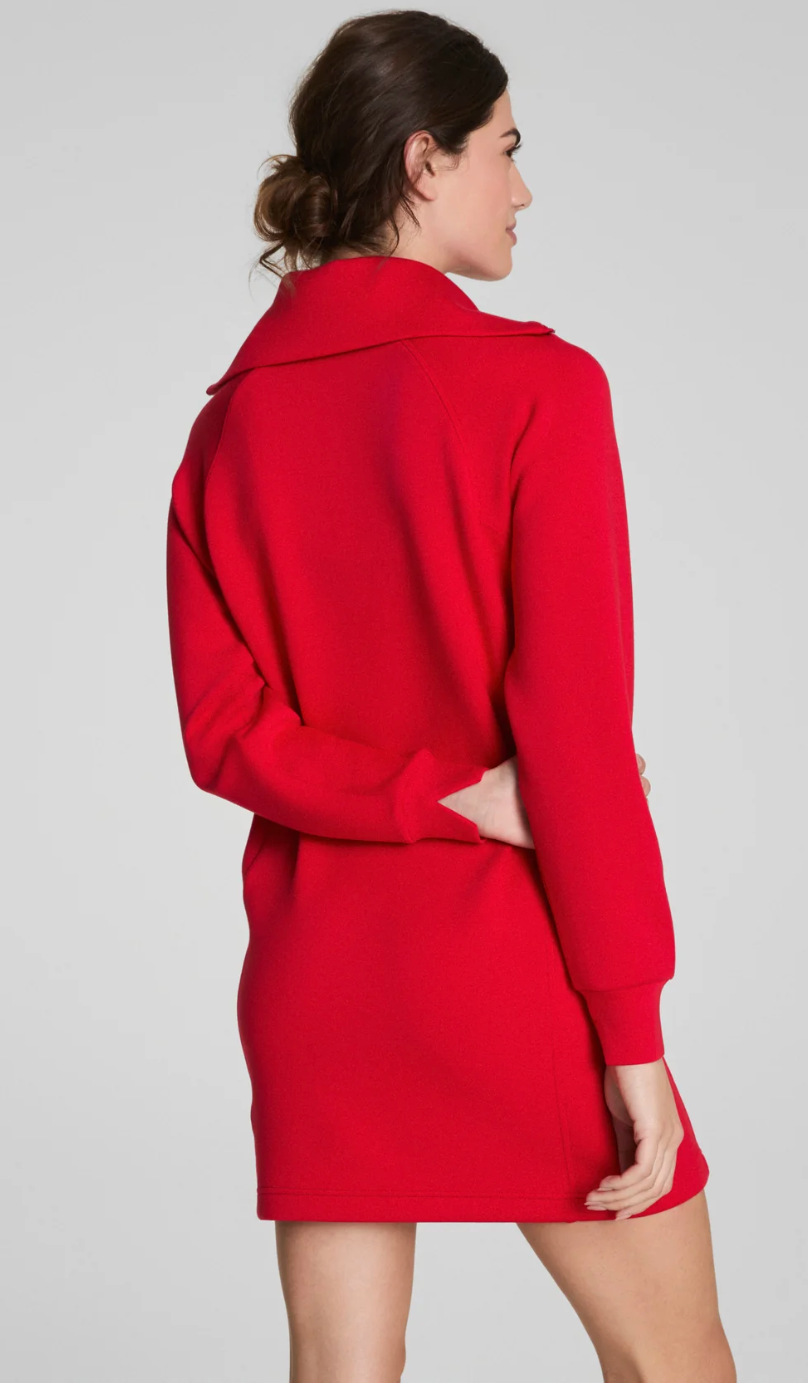 Spanx Air Essentials Half-Zip Dress Red