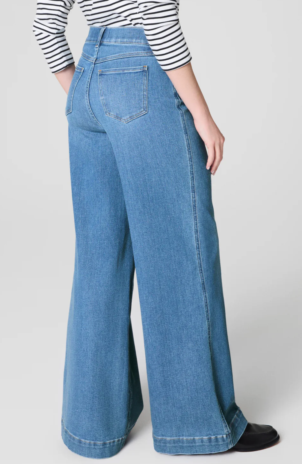 Spanx Classic High-Rise EveryWear Wide Leg Jean - Stonewash