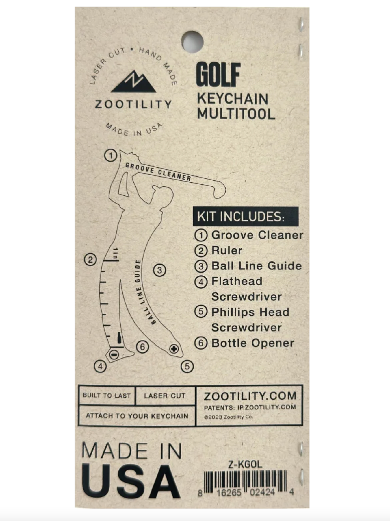 Zootility Golf Key Multi Tool