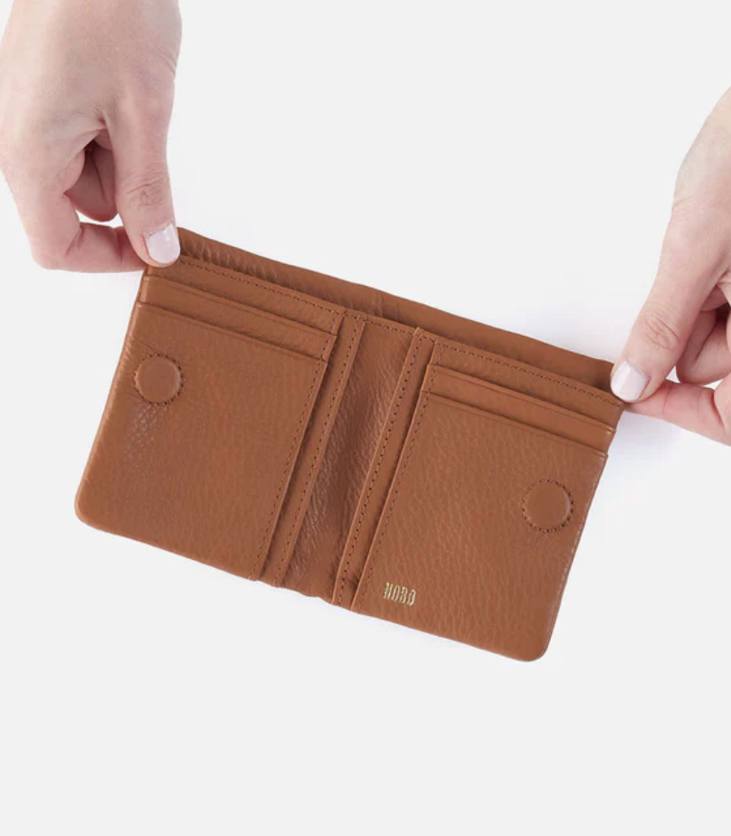 HOBO Lumen Mini Wallet - Warm Honey Pebbled Leather