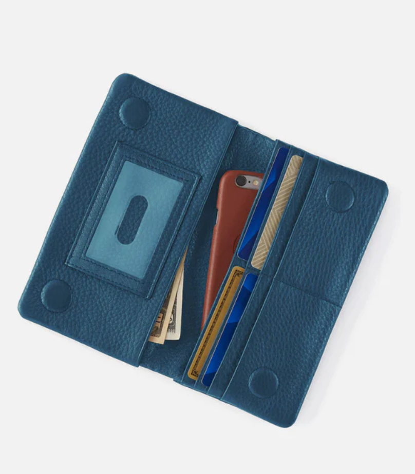 HOBO Lumen Continental Wallet - Peacock Feather Pebbled Leather