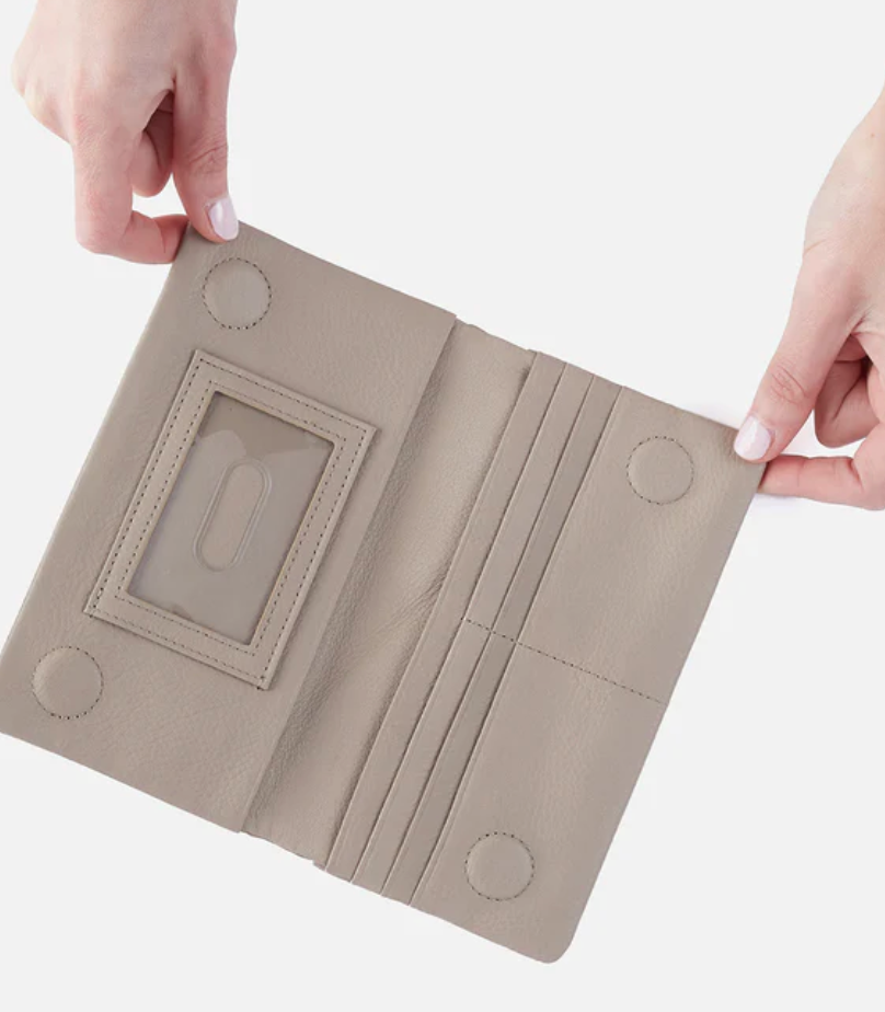 HOBO Lumen Continental Wallet - Taupe Pebbled Leather