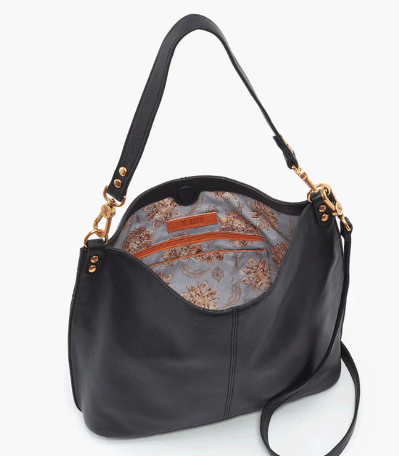 HOBO Pier Shoulder Bag - Black Pebbled Leather