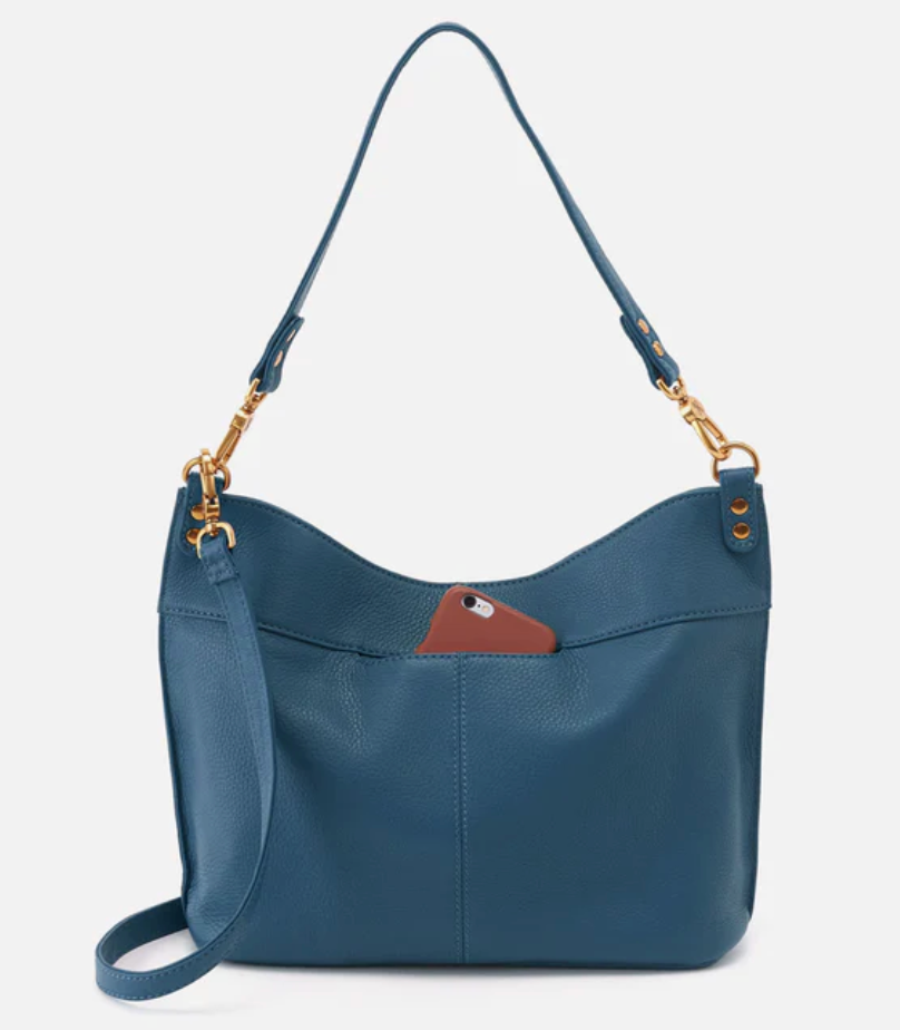 HOBO Pier Shoulder Bag - Peacock Feather Pebbled Leather