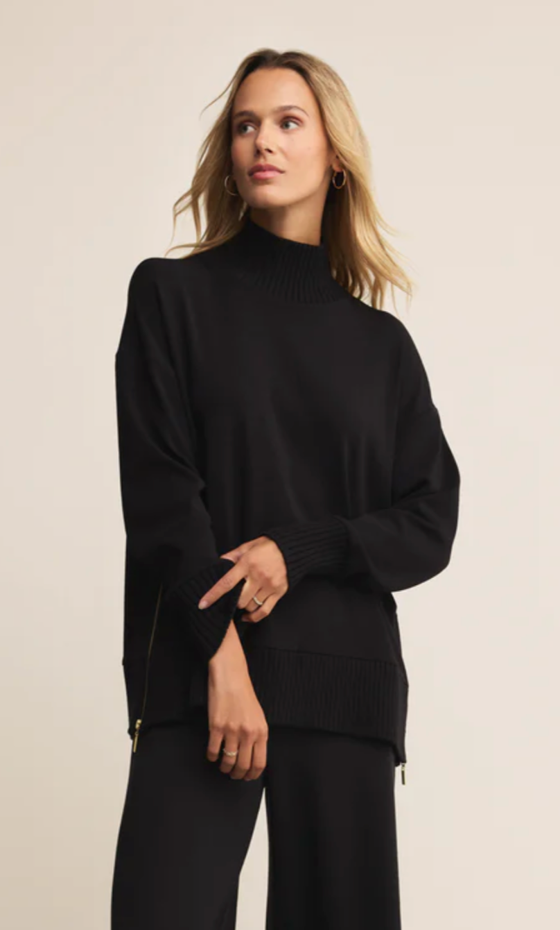 Z Supply Sable Rib Sweatshirt - Black