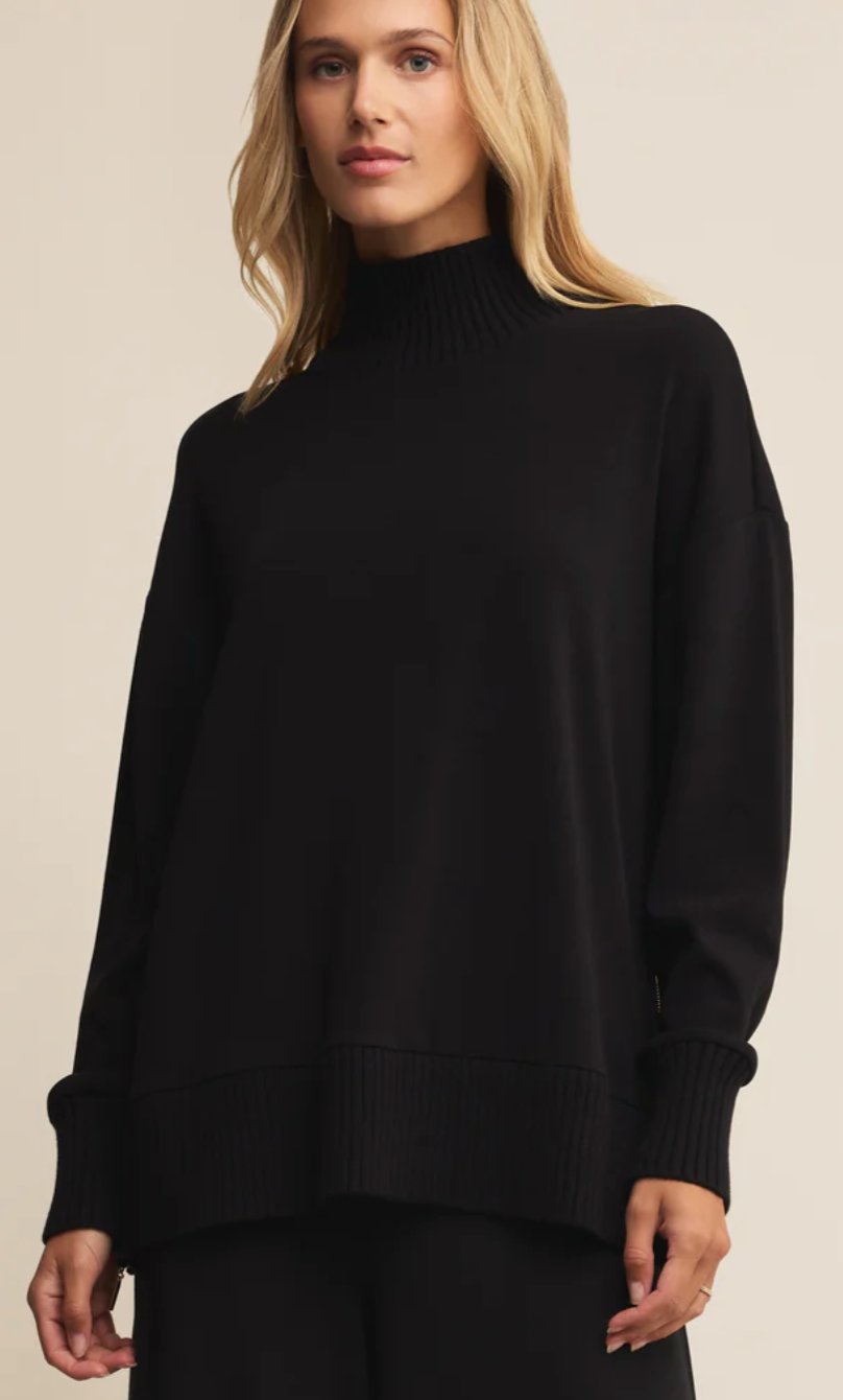 Z Supply Sable Rib Sweatshirt - Black