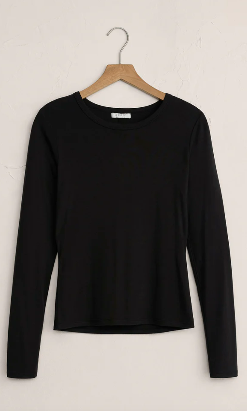 Z Supply Second Skin Crew Long Sleeve - Black